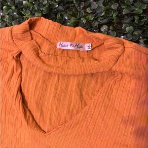 Heart Hips Women's V-Neck Orange Blouse